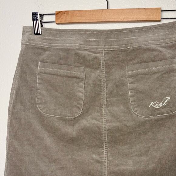 Kuhl Streamline Stretch Corduroy Mini Skirt Snap Front Women's Size 4 Tan - Picture 13 of 16